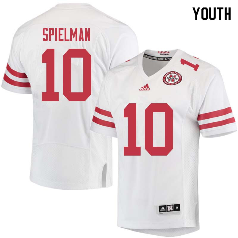 Youth #10 JD Spielman Nebraska Cornhuskers College Football Jerseys Sale-White - Click Image to Close